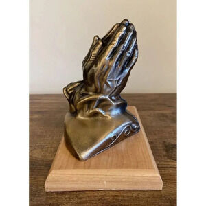 Religious Decor Praying Hands Weighted Bookend Decor Centerpiece